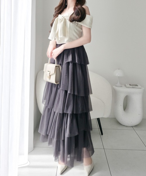 「mily bilet」 ノースリーブワンピース X-LARGE アイボリー レディース_画像3