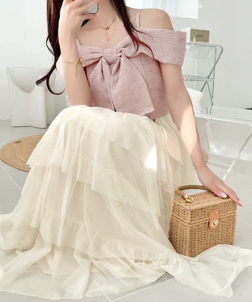 「mily bilet」 ノースリーブワンピース X-LARGE アイボリー レディース_画像6