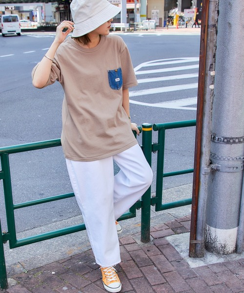 ピスネームデニム シャツ半袖 lee tシャツ ポケット Lee リー tシャツ