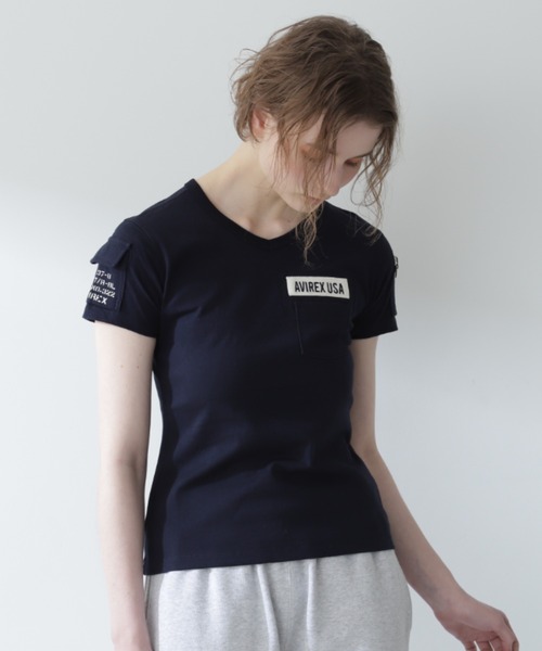 AVIREX tシャツ 「WEB限定」ファティーグVネックティーシャツ
