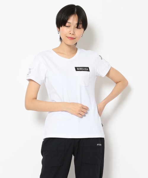 tシャツ 「WEB限定」Vネックファテーグ ロングスリーブティーシャツ/  V-NECK FATIGUE T-SHIRT レディース AVIREX tシャツ 「WEB限定」Vネックファテーグ ロングスリーブ