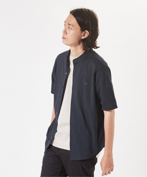 ポロシャツ 【LACOSTE / ラコステ】別注 バンドカラー フルオープン ポロシャツ 【LACOSTE / ラコステ】別注 バンドカラー フルオープン
