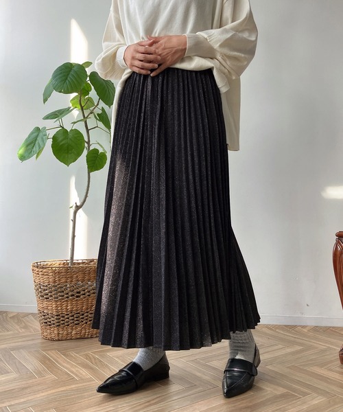 新品タグ付✨ebure アコーディオンプリーツ スカート 36 ebure/エブール｜一点投入で華やぐプリーツスカートに注目！｜エル