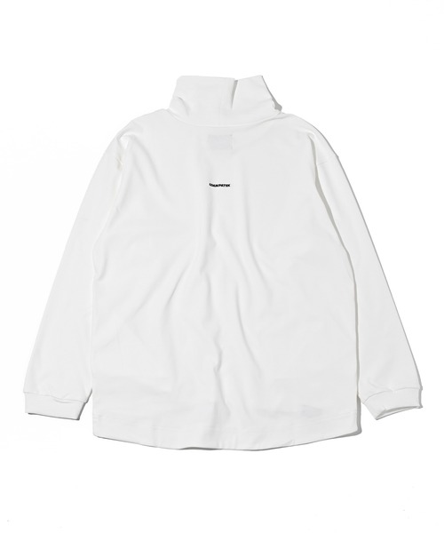 tシャツ 「ADAMPATEK/アダムパテック」plain stitch mock neck cut sew/刺繍入りモックネックロンT レディース