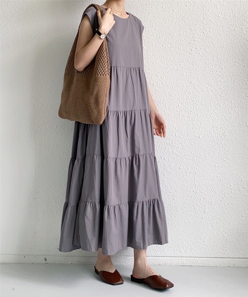 MAISON DE THERESE マタニティ ティアードノースリーブロング