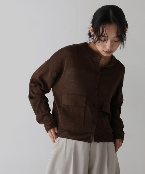 hellam カーディガン カーゴポケット レディース : ZOZOTOWN