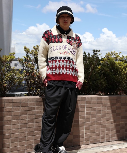 50年代 vintage ヴィンテージニット hooked購入 50's Lamb Knit ビンテージVネックレタードニットセーター - Fresh