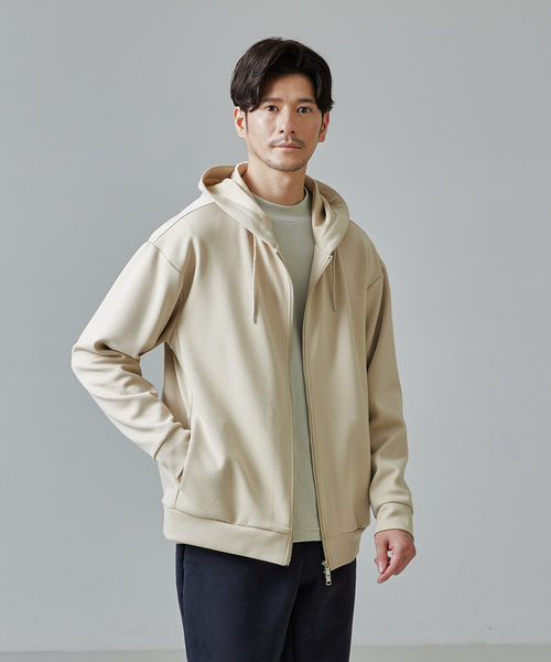 ABAHOUSE（アバハウス） パーカー 「インバーテッドプリーツ」ジップ