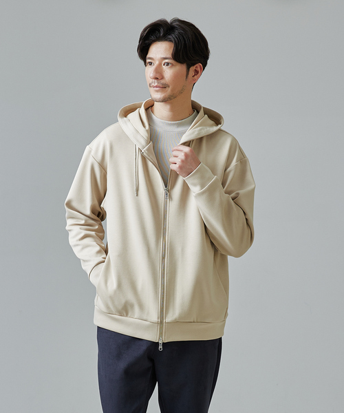 ABAHOUSE（アバハウス） パーカー 「インバーテッドプリーツ」ジップ