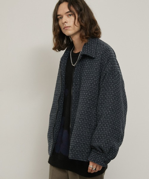 JUNRED（ジュンレッド） ブルゾン アウター ツイードルーズジップ