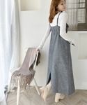 ワンピース 一枚でこなれ感のあるスタイル。ヘリ...の詳細画像5