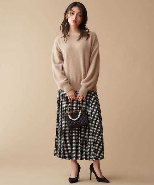 Tiara（ティアラ） スカート 千鳥ツイードプリントプリーツスカート