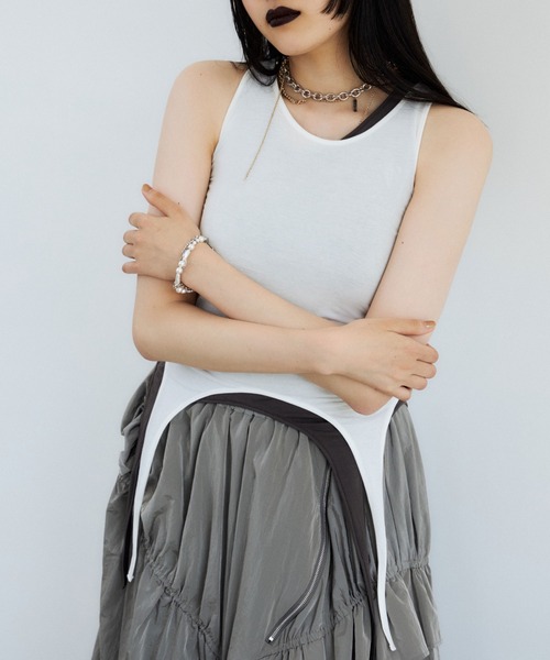 JOSE MOON タンクトップ COTTON CHIFFON TANK/コットンシフォン