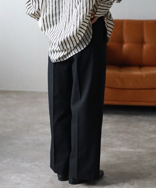 Bonjour Sagan スラックス パンツ ツイルストレートパンツ レディース