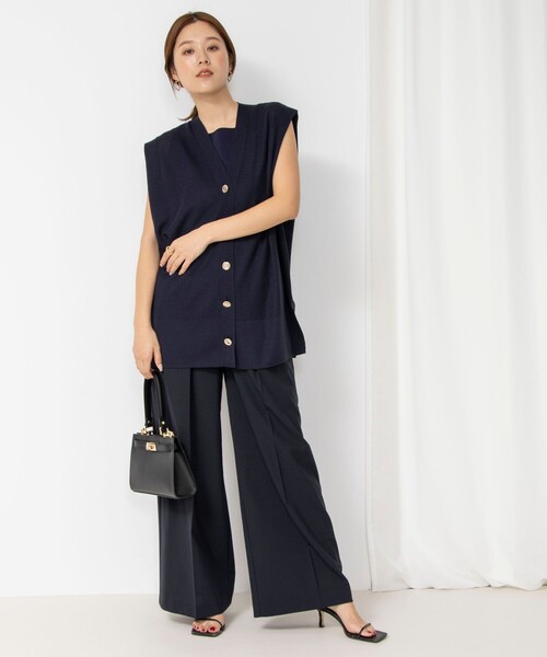 NOLLEY'S ノーリーズ 肩タック V前あき ベスト セール 30%OFF】肩タックV前あきベスト(505858499) | ノーリーズ