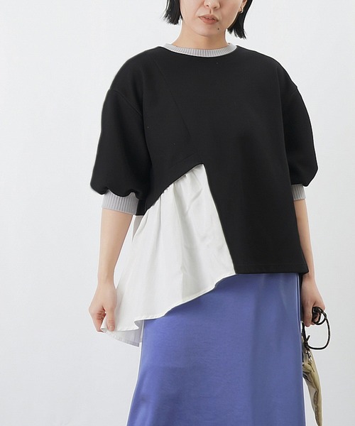 tシャツ Tシャツ LC/LLL かのこリブ切替カットソー / アシメ切り替え 
