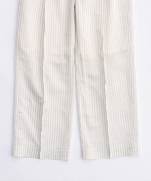 新品未使用 ワイズ ウールリネン ストライプ パンツ スラックス サイズ3 MAISON SPECIAL スラックス パンツ Washable Silky Stripe Easy