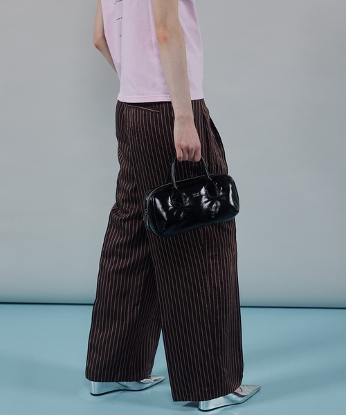 MAISON SPECIAL スラックス パンツ Washable Silky Stripe Easy