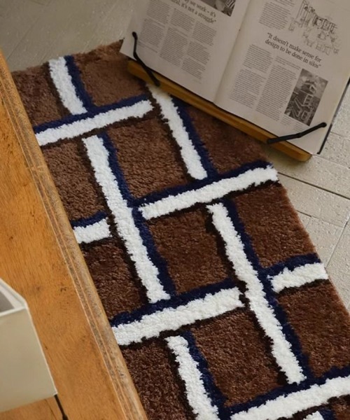 【JOURNAL STANDARD】チェック柄厚手ラグ journal standard Furniture （ジャーナルスタンダード