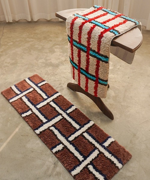 【JOURNAL STANDARD】チェック柄厚手ラグ journal standard Furniture （ジャーナルスタンダード