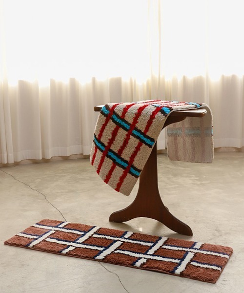 Ein（アイン） ラグ ラグマット Ein/マルチ チェック柄 スクエア ラグ