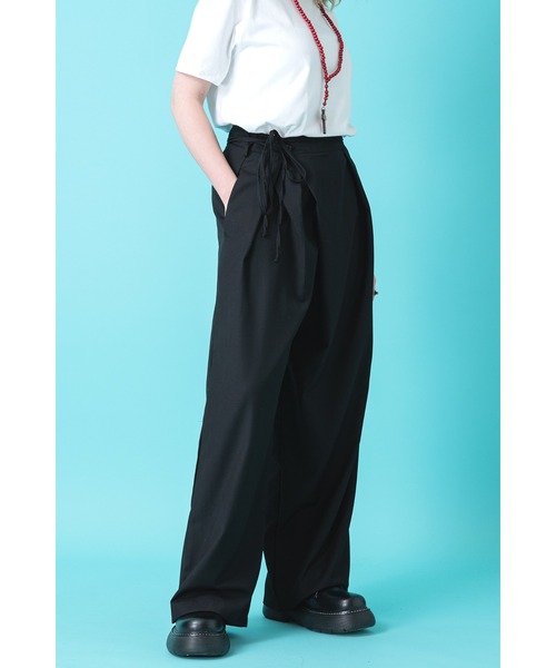 スラックス a.p.o.v. ロングコードベルトワイドラップパンツ メンズ