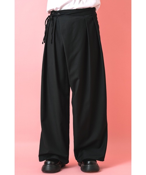 スラックス a.p.o.v. ロングコードベルトワイドラップパンツ メンズ
