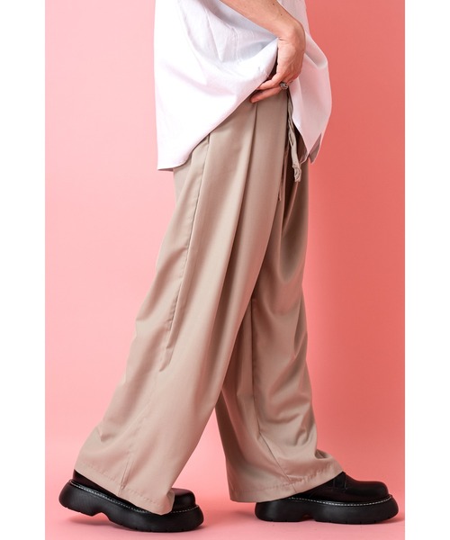 スラックス a.p.o.v. ロングコードベルトワイドラップパンツ メンズ