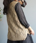 ベスト ジレ ロングシーズン大活躍Vネックダイ...の詳細画像5
