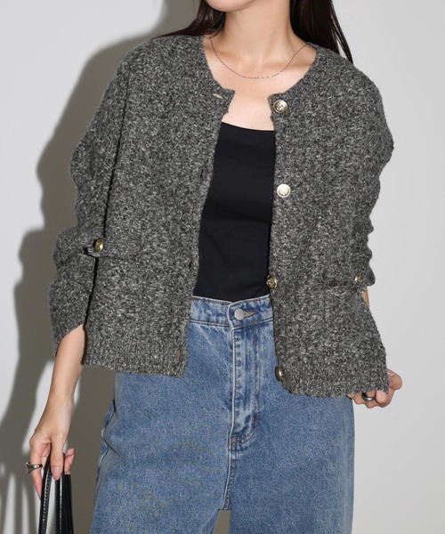 ケイミー　ショート丈カーディガン　ジャケット Black Kanazawa Short Cardigan– kay me