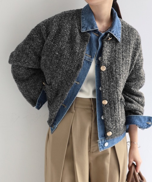 美品 MSGM 23AW ツィードカーディガン　ジャケット andme（アンドミー） カーディガン 金ボタンツイードショート