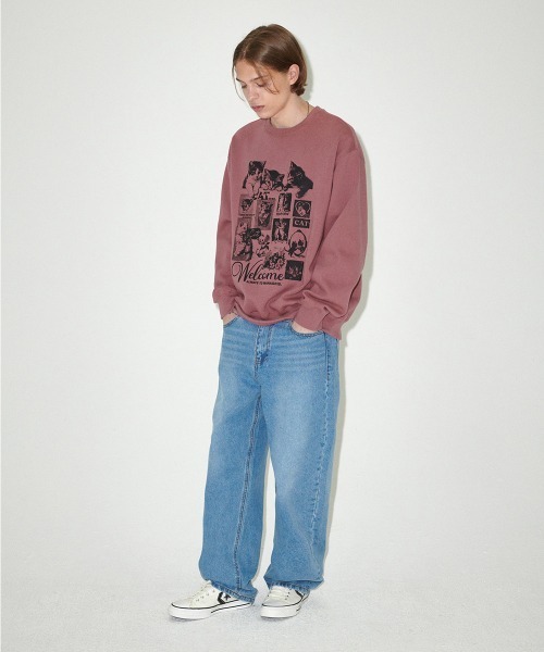 トレーナー スウェット 「mahagrid/マハグリッド」 CAT COLLAGE SWEATSHIRT/キャットカレッジスエットシャツ レディース MAHAGRID トレーナー スウェット 「mahagrid/マハグリッド」 CAT