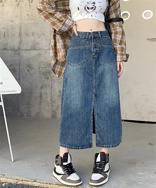 Dream garden デニムスカート フロントスリットデニムスカート