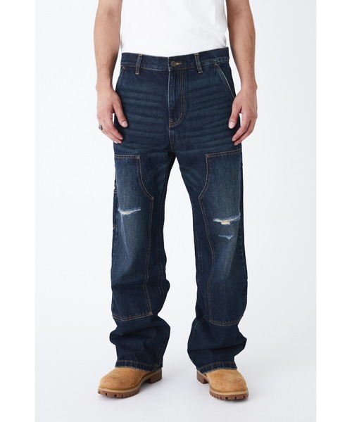 supplier デニム SUPPLIER ジーンズ デニムパンツ｜Back Logo Double Knee Denim
