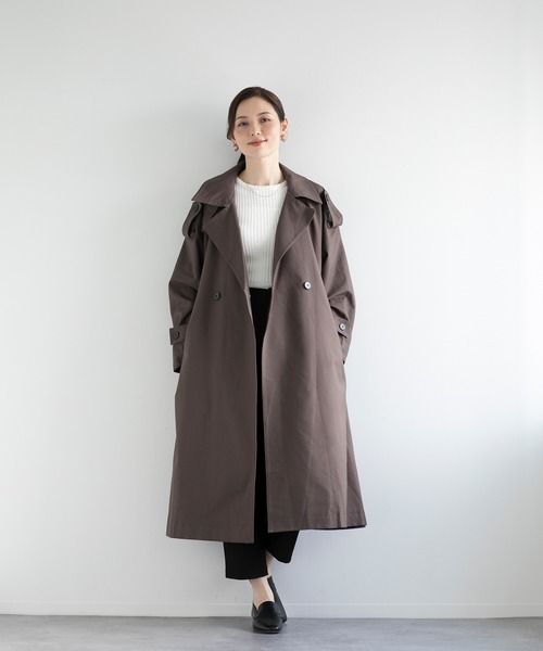 ロング トレンチコート S〜2XL ウール ダブルブレスト DECADE CLASSIC トレンチコート コート 「DECADE CLASSIC