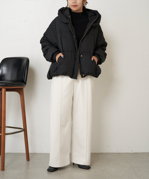 Jena espace merveilleux ダウンコート ダウンジャケット リブ襟