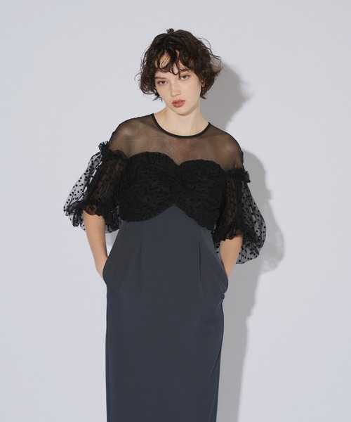 ANDRESD ドレス flocky dot one piece フロッキードット