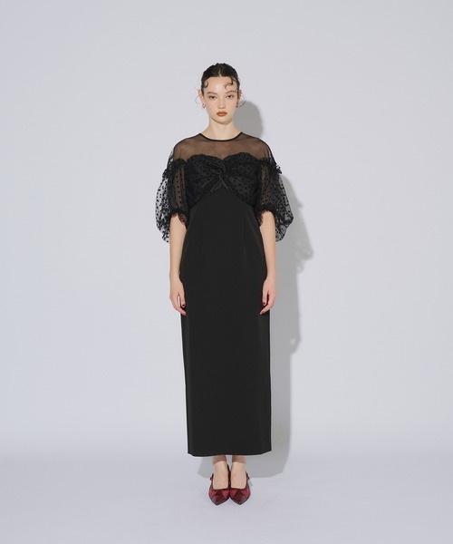 ANDRESD flocky dot one piece 定価20,900円 ANDRESD ドレス flocky dot one piece フロッキードット