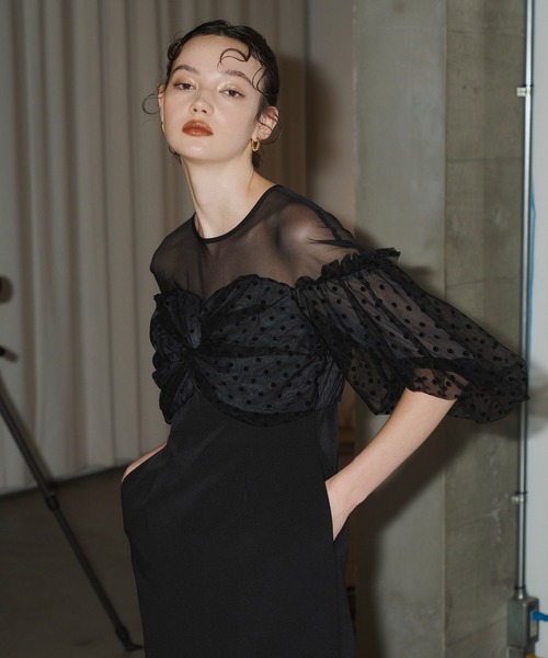 メーカー ANDRESD フロッキードット piece one dot flocky ドレス スーツ・フォーマル・ドレス