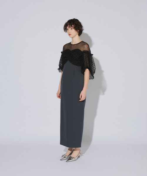 ANDRESD オケージョンドレス　flocky dot one piece ANDRESD ドレス flocky dot one piece フロッキードット