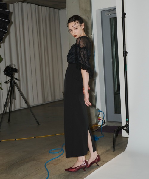 ANDRESD ドレス flocky dot one piece フロッキードット