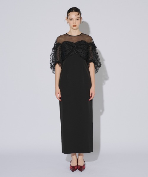 ANDRESD ドレス フロッキードットワンピース / flocky dot one piece