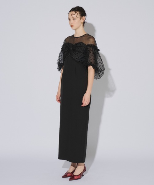 ANDRESD フロッキードットワンピース ANDRESD ドレス フロッキードットワンピース / flocky dot one piece
