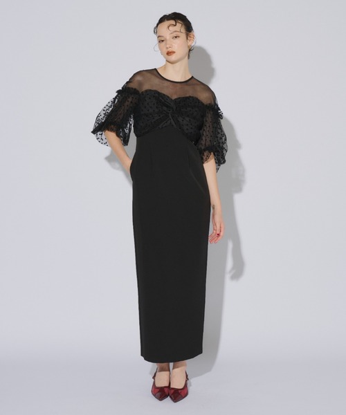 ANDRESD ドレス フロッキードットワンピース / flocky dot one piece