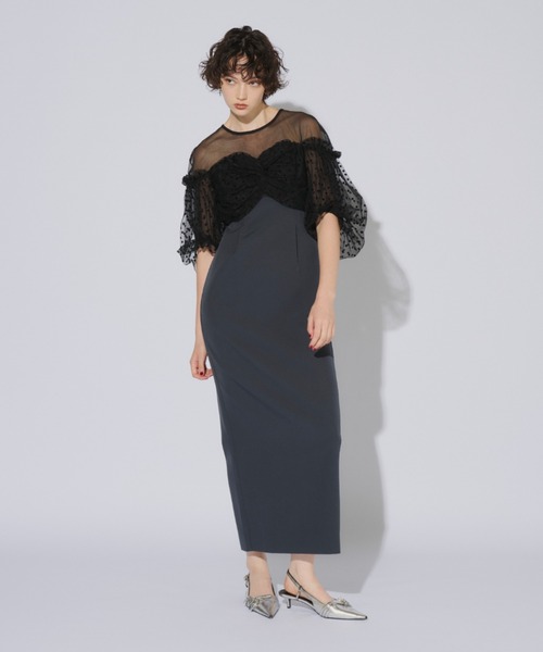 ANDRESD ドレス フロッキードットワンピース / flocky dot one piece