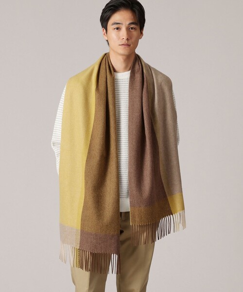 マフラー 「洗えるカシミヤ」大き目パネル柄 マフラー メンズ | TAKEO KIKUCHI | 13