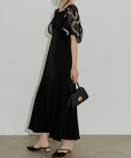 LE'RURE ドレス Graffiti balloon sleeve dress : ZOZOTOWN Yahoo!店