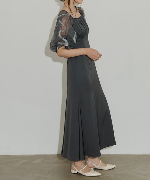 LE'RURE ドレス Graffiti balloon sleeve dress : ZOZOTOWN