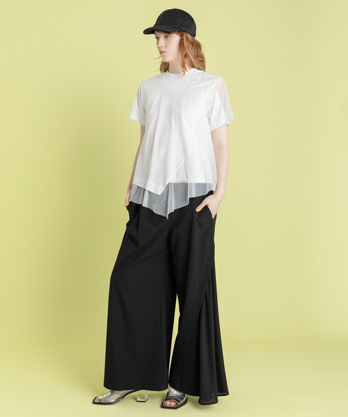 【新品・未使用】AULAAILA シアーアシンメトリーTシャツ AULA AILA tシャツ アシンメトリーシアーパーツTシャツ