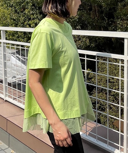 AULA AILA tシャツ アシンメトリーシアーパーツTシャツ